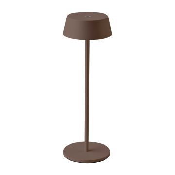 V-TAC VT-7562 Lampe de table LED 2W blanc chaud 3000K avec batterie rechargeable Bouton tactile ON/OFF dimmable couleur corten IP54 - SKU 6821