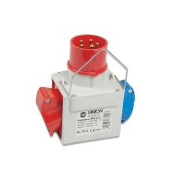 Adaptateur pour prise à usage industriel 3P+N+E 16A 380-415V 1 prise 2P+E 16A 200-250V 1 prise 3P+E 16A 380-415V 6h IP44 Fanton 73112