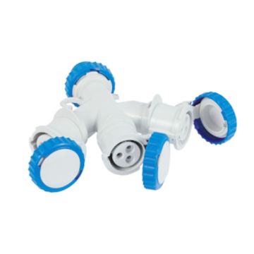 Adaptateur multivoies pour applications industrielles prise 2P+E 16A 200-250V et 3 prises 2P+E 16A étanche IP67 Fanton 73120 Adaptateur multivoies pour applications industrielles prise 2P+E 16A 200-250V et 3 prises 2P+E 16A étanche IP67 Fanton 73120