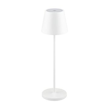 V-TAC 7522 Lampe de table de restaurant LED 2W blanc chaud 4400ma batterie charge sans fil bouton marche arrêt dimmable tactile couleur blanc IP54 sku 7651