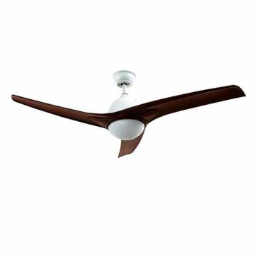 V-TAC VT-6055-3 Ventilateur de plafond LED 3 pales 132cm 35W DC-Motor marron avec lampe LED 15W 3IN1 à changement de couleur et télécommande - sku 7920
