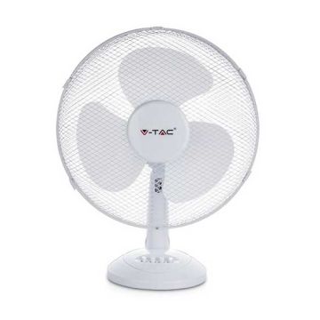 V-TAC VT-4012-3 Ventilateur de table 40W 12" base ronde 3-lames fonction d'oscillation corps blanc IP20 - sku 7924 V-TAC VT-4012-3 Ventilateur de table 40W 12" base ronde 3-lames fonction d'oscillation corps blanc IP20 - sku 7924