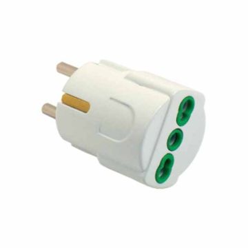 Adaptateur unidirectionnel français/allemand std. Prise 2P+E 16A standard 2P+E 16A Corps blanc Fanton 81090 Adaptateur unidirectionnel français/allemand std. Prise 2P+E 16A standard 2P+E 16A Corps blanc Fanton 81090