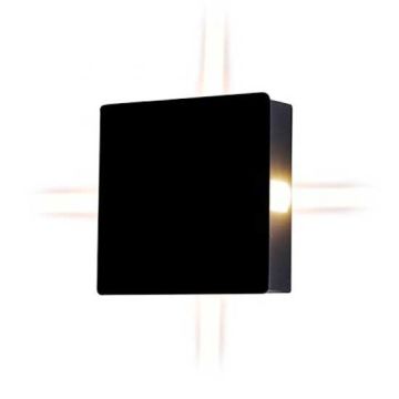V-TAC VT-704 Applique LED 4W carrée noire applique blanc chaud 3000K IP65 - SKU 8211