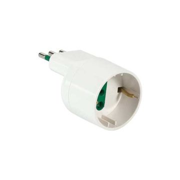 Adaptateur unidirectionnel prise italienne std. Prise 2P+T 10A italien/allemand std. 2P+T 16A couleur blanche Fanton 82125