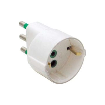 Adaptateur unidirectionnel italien std. 2P+E 16A socket italien/allemand std. 2P+E 16A Corps blanc Fanton 82130 Adaptateur unidirectionnel italien std. 2P+E 16A socket italien/allemand std. 2P+E 16A Corps blanc Fanton 82130