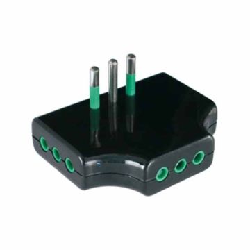 Adaptateur trois voies noir plat italien std. 2P+E 10A 3 prises italiennes std. 2P+E 10A Fanton 82251 Adaptateur trois voies noir plat italien std. 2P+E 10A 3 prises italiennes std. 2P+E 10A Fanton 82251