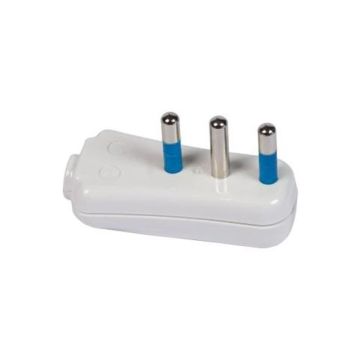 Fiche plate blanc italienne std. 2P+E 16A Fanton 82540-E Fiche plate blanc italienne std. 2P+E 16A Fanton 82540-E
