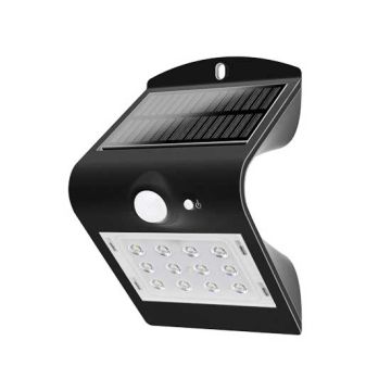 V-TAC VT-767-2 1.5W LED solaire wall light externe IP65 + capteur PIR couleur noir - SKU 8277