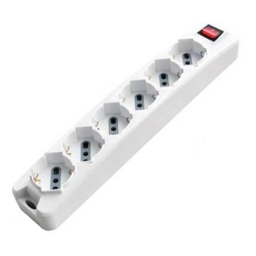 V-TAC Rallonge électrique Multiprise 6 x Schuko 10/16A 3500W câble 1,5m avec interrupteur on/off - sku 8713 V-TAC Rallonge électrique Multiprise 6 x Schuko 10/16A 3500W câble 1,5m avec interrupteur on/off - sku 8713