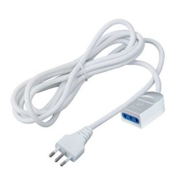 V-TAC Prolongateur rallonge électrique norme italienne avec fiche et prise 10A 2P+T câble blanc 3m - sku 8729 V-TAC Prolongateur rallonge électrique norme italienne avec fiche et prise 10A 2P+T câble blanc 3m - sku 8729