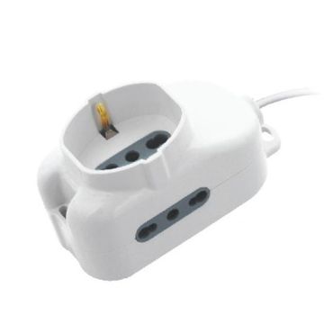 V-TAC Rallonge électrique multiprise 1 Schuko bypass 10/16A + 2 prises bypass 10/16A norme italienne - sku 8733 V-TAC Rallonge électrique multiprise 1 Schuko bypass 10/16A + 2 prises bypass 10/16A norme italienne - sku 8733