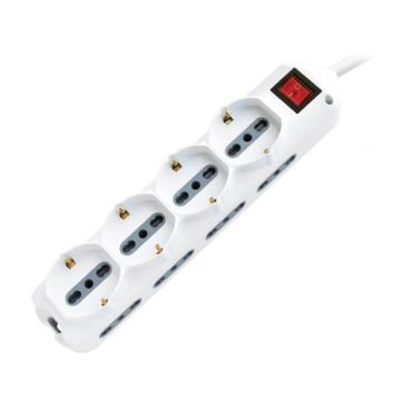 V-TAC Rallonge électrique multiprise 4 x Schuko 10/16A + 8 prises 10/16A norme italienne  avec interrupteur on/off - sku 8736