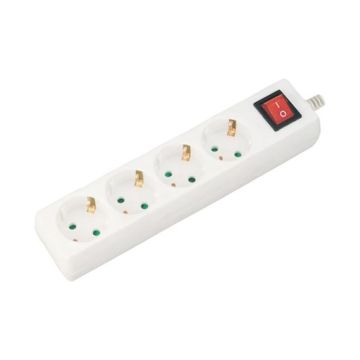 V-TAC VT-1114-5 Rallonge électrique Multiprise 4 x Schuko 16A EU standard 3680W câble 5m avec interrupteur on/off - sku 8765