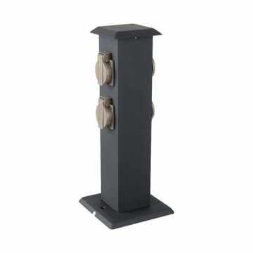 V-TAC VT-1155-4 Prise extérieure 4 voies Garden 16A EU standard corps Gris foncé acier inoxydable IP44 - SKU 8821 V-TAC VT-1155-4 Prise extérieure 4 voies Garden 16A EU standard corps Gris foncé acier inoxydable IP44 - SKU 8821