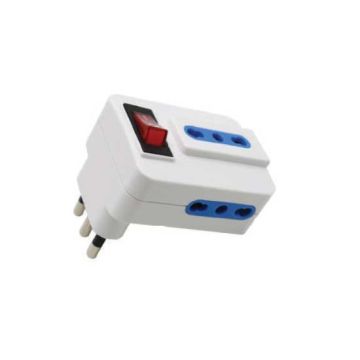 V-TAC Adaptateur multiple électrique 3 prise 10/16A 2P+T norme italienne interrupteur on/off - sku 8831