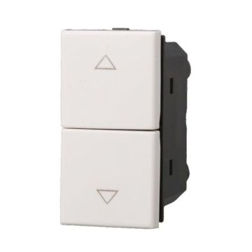 ETTROIT Bouton double 1P+1P NO pour volet roulant montée et descente compatible avec Bticino Axolute couleur blanc Ettroit AB1202