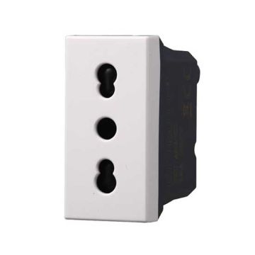 Prise italienne 2P+T 10/16A compatible Bticino Axolute couleur blanc Ettroit AB2001