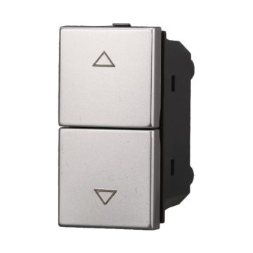 ETTROIT AG1204 Interrupteur pour Volet Roulant Double Verrouillage 10A Couleur Gris Compatible avec Bticino Axolute