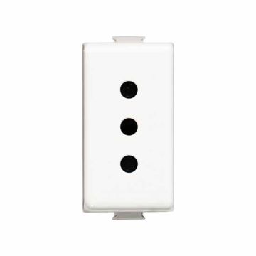 Socket standard italien 2P + T 10A 250V AC - blanc Bticino Matix AM5113 Socket standard italien 2P + T 10A 250V AC - blanc Bticino Matix AM5113