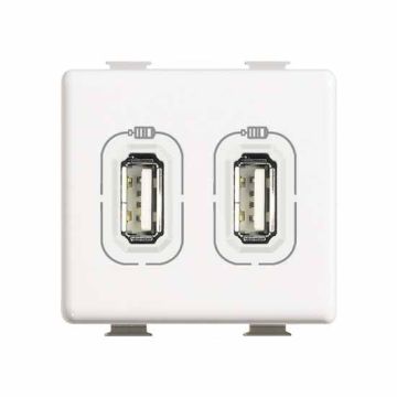 Chargeur avec 2 USB Prises Tension 5V Bticino Matix AM5285C2 Chargeur avec 2 USB Prises Tension 5V Bticino Matix AM5285C2