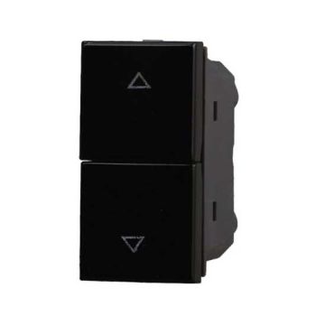 ETTROIT Bouton double 1P+1P NO pour volet roulant montée et descente compatible avec Bticino Axolute couleur noir Ettroit AN1202