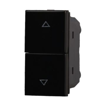 ETTROIT AN1204 Interrupteur pour Volet Roulant Double Verrouillage 10A Couleur NOIR Compatible avec Bticino Axolute