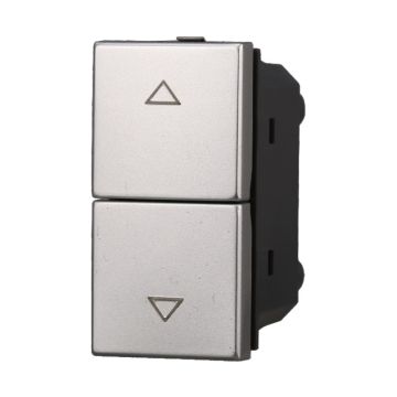 ETTROIT AG1202 Double bouton haut/bas 1P+1P 16A Gris Compatible avec Bticino Axolute