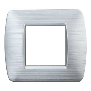 ETTROIT Plaque en Plastique Série Space 2P Couleur Argent Satiné Compatible avec Bticino Living Light LN85215