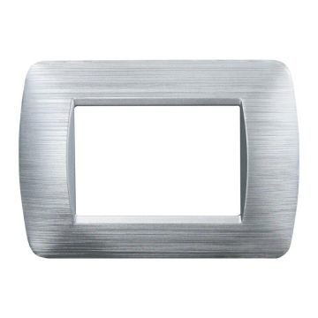 ETTROIT LN85315 Plaque en plastique série Space 3P, couleur argent satiné, compatible avec Bticino Living Light