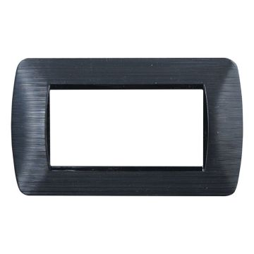 ETTROIT LN85414 Plaque de recouvrement 4P Space Series, couleur noir satiné, compatible avec Bticino Living Light LN85414