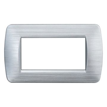 ETTROIT LN85415 Plaque en plastique série Space 4P couleur argent satiné compatible avec Bticino Living Light