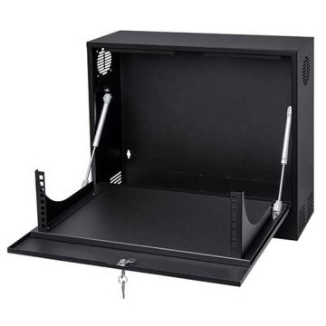Armoire rack suspendu 19" 3U 180mm acier couleur noir RAL 9005 avec porte pour appareils CCTV DVR / NVR Armoire rack suspendu 19" 3U 180mm acier couleur noir RAL 9005 avec porte pour appareils CCTV DVR / NVR