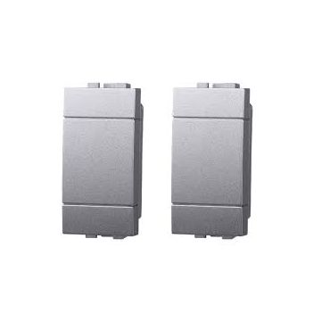 ETTROIT LG0100 couvre-clé factice 1P couvre-trou gris compatible avec Bticino Living (2pcs)