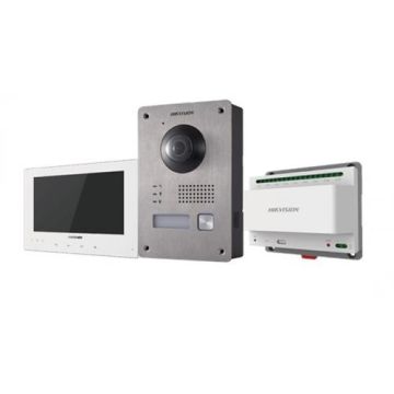 Hikvision DS-KIS701/EU-W Kit Interphone vidéo 7” écran tactile Famille unique 2 fils camera full hd 1080p fisheye blanc Hikvision DS-KIS701/EU-W Kit Interphone vidéo 7” écran tactile Famille unique 2 fils camera full hd 1080p fisheye blanc