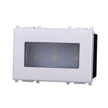 Lampe encastrable LED 2.4W 220V blanc chaud 3000K compatible Vimar Plana couleur blanc Ettroit EV0323