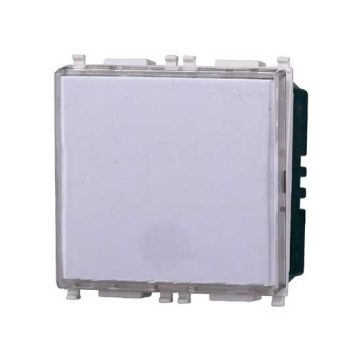 Poussoir porte étiquette 2P 10A 250V compatible Vimar Plana couleur blanc Ettroit EV1901