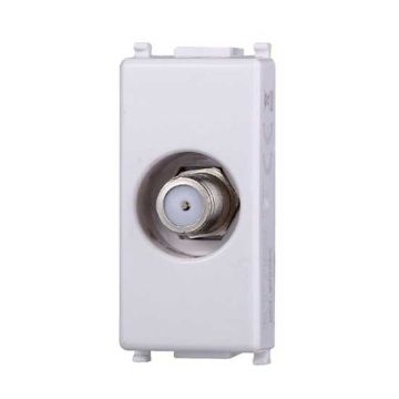 Prise télévision TV satellite type-F à vis compatible Vimar Plana couleur blanc Ettroit EV2252