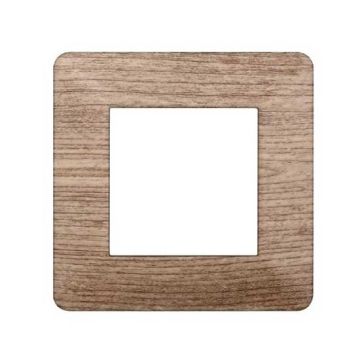 Plaque compatibles Vimar Plana 2 modules plastique couleur bois clair Ettroit EV83204