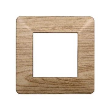 Plaque compatibles Vimar Plana 2 modules plastique couleur bois sombre Ettroit EV83205