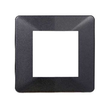 Plaque compatibles Vimar Plana 2 modules plastique couleur acier graphite foncé Ettroit EV83207