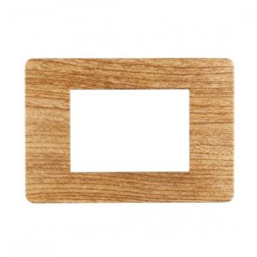 Plaque compatibles Vimar Plana 3 modules plastique couleur bois sombre Ettroit EV83305