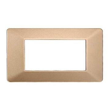 Plaque compatibles Vimar Plana 4 modules plastique couleur or Ettroit EV83411
