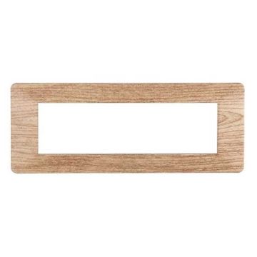 Plaque compatibles Vimar Plana 7 modules plastique couleur bois clair Ettroit EV83704
