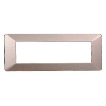 Plaque compatibles Vimar Plana 7 modules plastique couleur acier bronze Ettroit EV83710