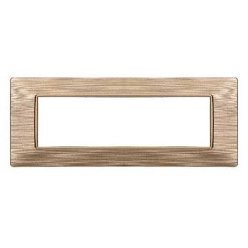 Plaque compatibles Vimar Plana 7 modules plastique couleur or satiné Ettroit EV85611