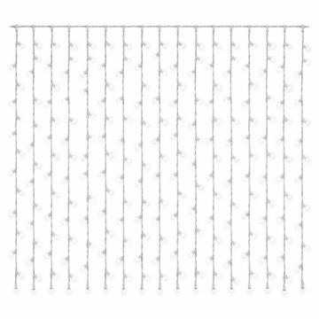 ETTROIT tenda luminosa 200 LED 2 × 2 m, luce bianca, cavo bianco, flash bianco