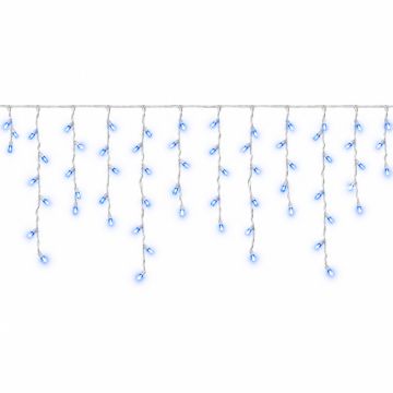 ETTROIT tenda luminosa a cadute alternate 120 LED 3 m, luce blu, cavo bianco, flash bianco