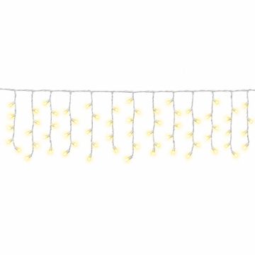 ETTROIT tenda luminosa 200 LED 5 × 0,5 m, luce gialla, cavo bianco, flash bianco