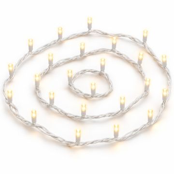 ETTROIT catena luminosa 100 LED 10 m, luce gialla, cavo bianco, tutto flash